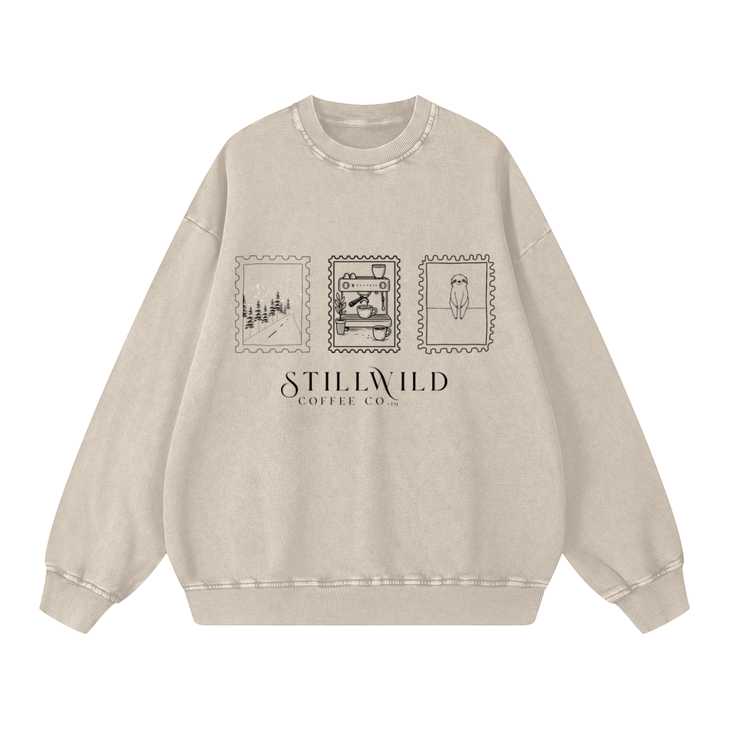 StillWild Snow Washed Oversized Sweatshirt