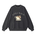 Snow Washed Oversized Sweatshirt – StillWild Sloth Coffee Graphic