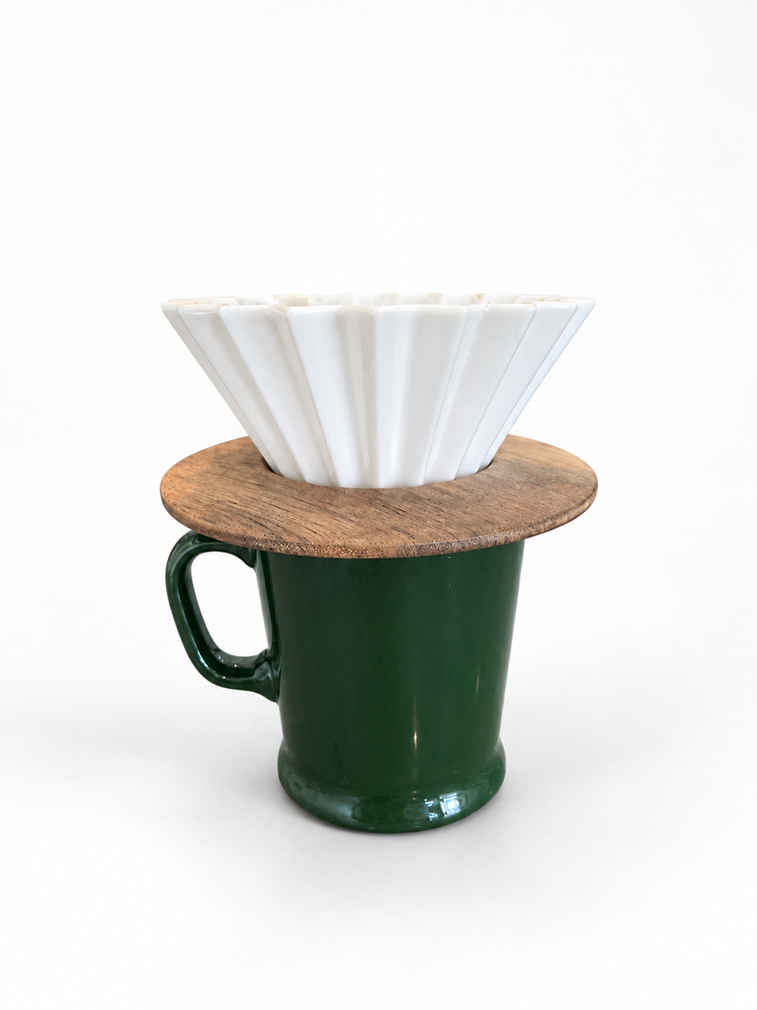 ORIGAMI Ceramic Dripper with Wooden Tray